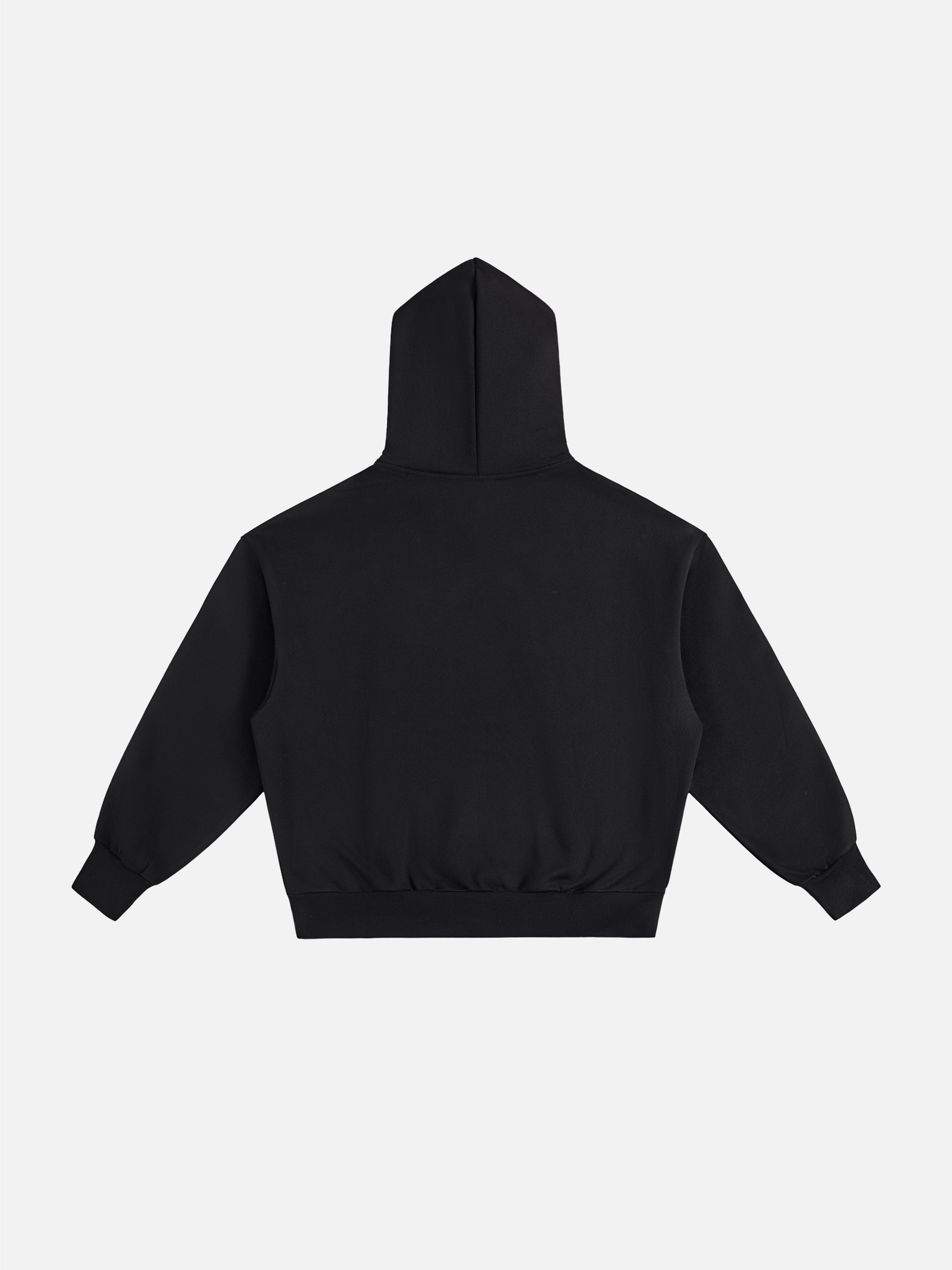 Logo Heavyweight Hoodie - Black back flat lay